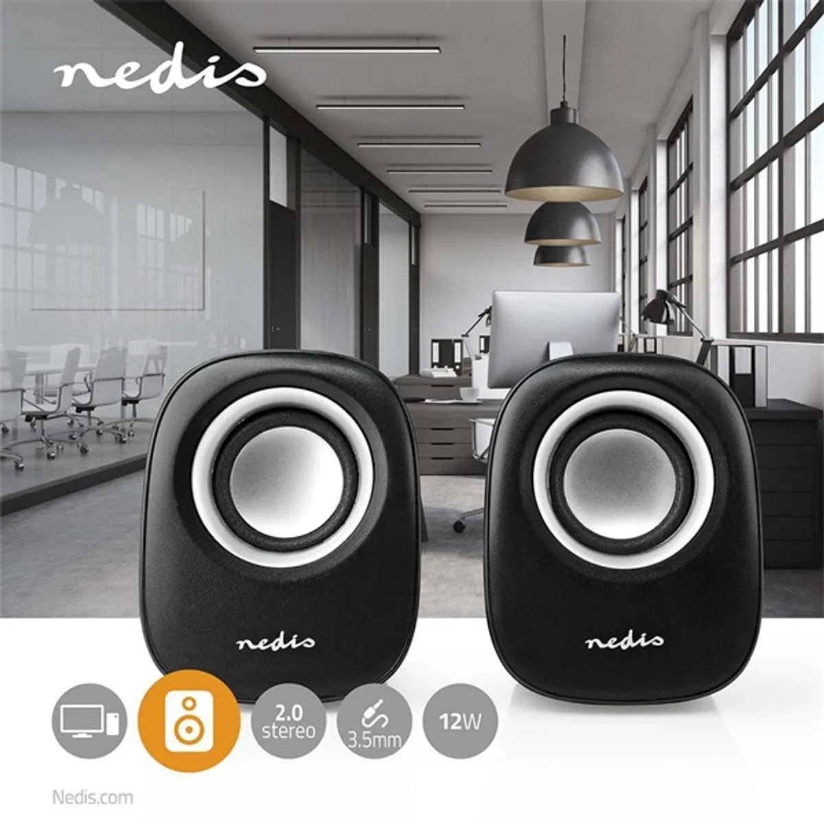Nedis CSPR10020BK hangszórórendszer 2.0 USB-tápellátás 3,5 mm sztereo jack #5