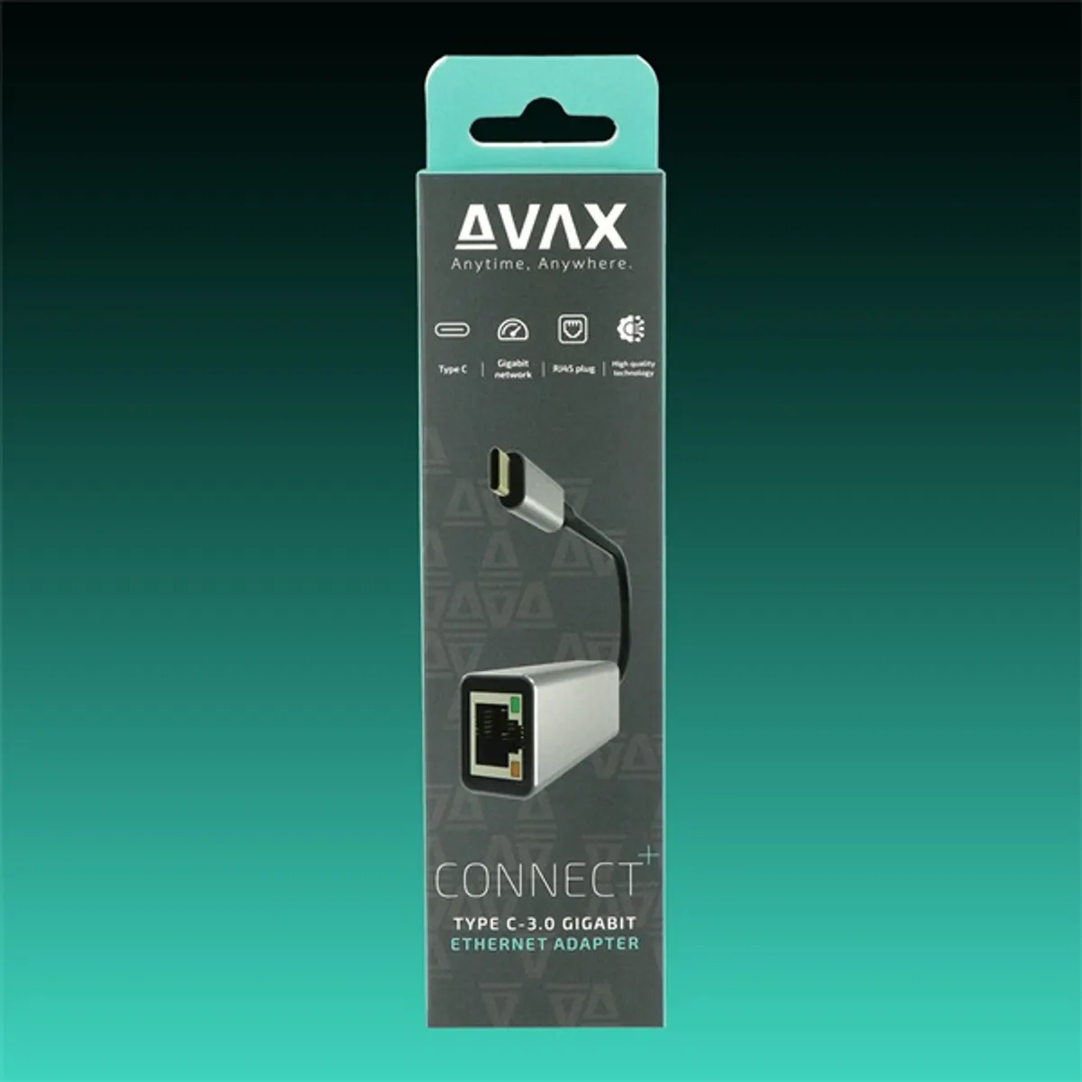 AVAX AVAX_AD604 USB-C Ethernet adapter Átalakító Vég1 USB-C Vég2 Ethernet #1