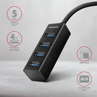 AXAGON HUE-M1A 4-portos USB 3.2 Gen 1 hub alumínium ház #2