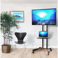 TECHLY ICA-TR23 gurulós padlóállvány 32-70" LCD LED VESA 600x400 teherbírás 40 kg döntés 10 fok magasság 1750 mm polc 485x295 mm alap 670x615 mm #2