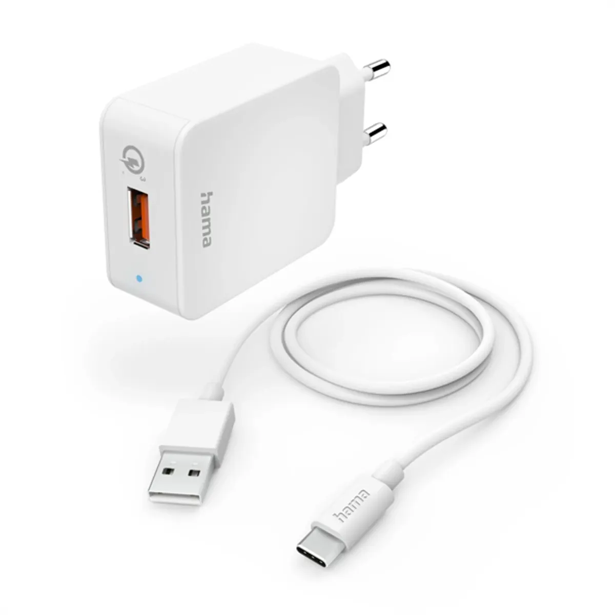HAMA 00201626 QC 3.0 USB-C töltő szett 19,5 W 1,5 m fehér #1