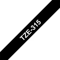 BROTHER TZE315 TZe-315 laminált szalag 6 mm széles, 8 m hosszú, fehér felirat fekete alapon #1