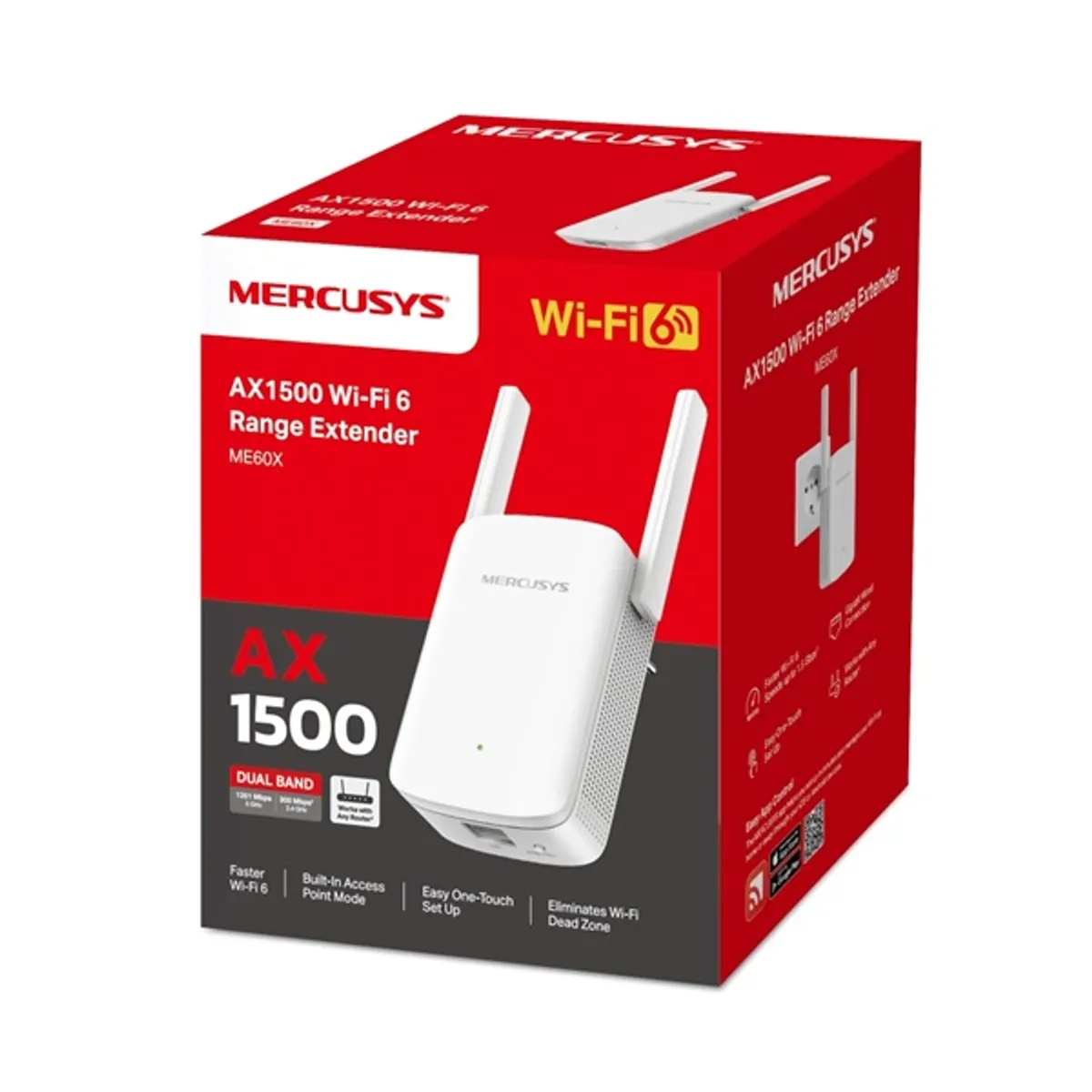 TP-LINK ME60X hatótávnövelő AX1500 2,4 GHz és 5 GHz 1 Gigabit Ethernet port #3