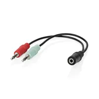 Nedis CAGB22160BK02 2x 3,5 mm férfi és 3,5 mm női sztereó Y-elosztó 0,20 m fekete #1