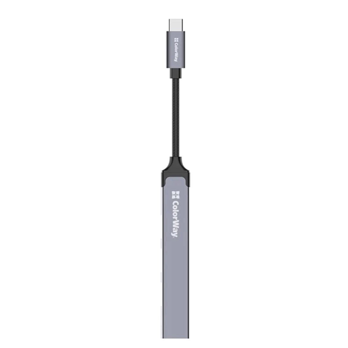 Colorway CW-HUB04 USB-C hub 4-port 1x USB 3.0, 3x USB 2.0 alumínium ötvözet sötétszürke 0,12 m #8
