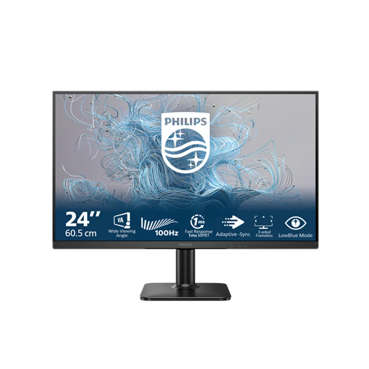 PHI MON 24E2N1100LB/00 24" FHD monitor Dönthető 100x100 VESA 1920x1080 100 Hz 1 ms 178/178 HDMI D-Sub 4000:1 Fekete #9
