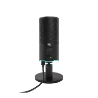 JBL JBLQSTREAMBLK Quantum Stream USB mikrofon 14 mm kondenzátor kardioid és omni 44,1 kHz 48 kHz 96 kHz RGB némítás