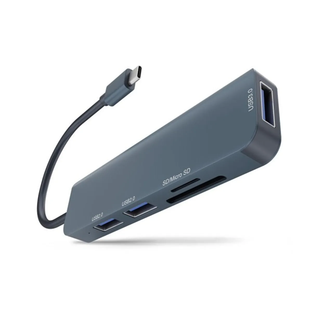 NEWELL NL3604 5 az 1-ben hub USB-C 2x USB-A 2.0 1x USB-A 3.0 SD és micro SD olvasó alumínium #1