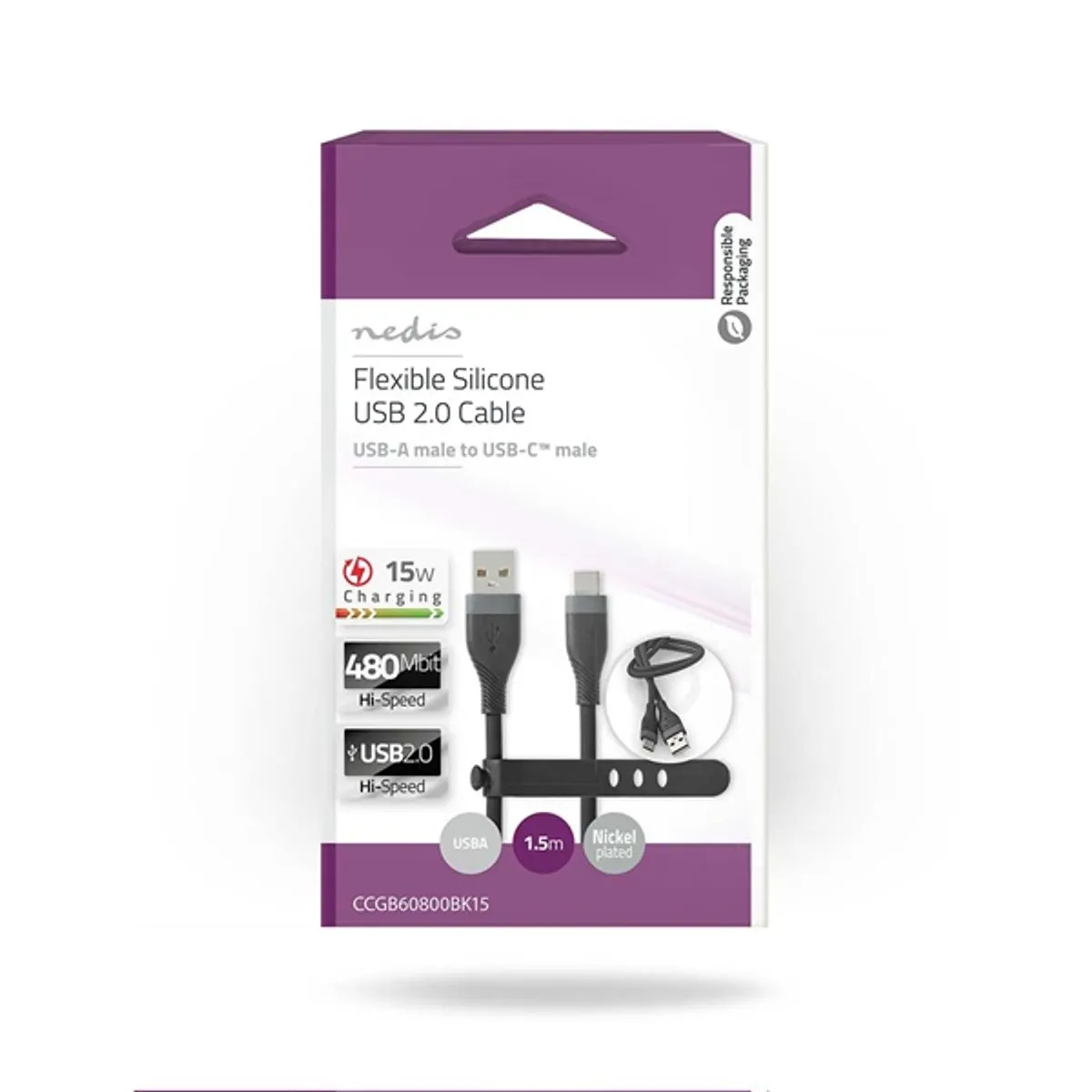 NEDIS CCGB60800BK15 kábel fekete 1,5 m #7