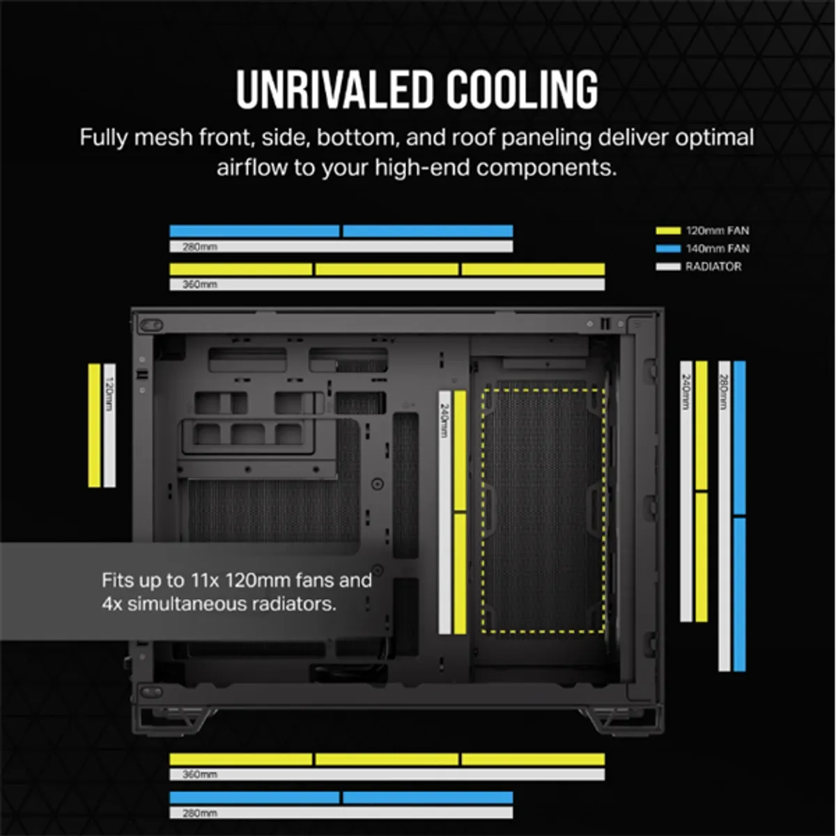Corsair CC-9011263-WW 2500D Airflow Micro-ATX edzett üveg fekete #5