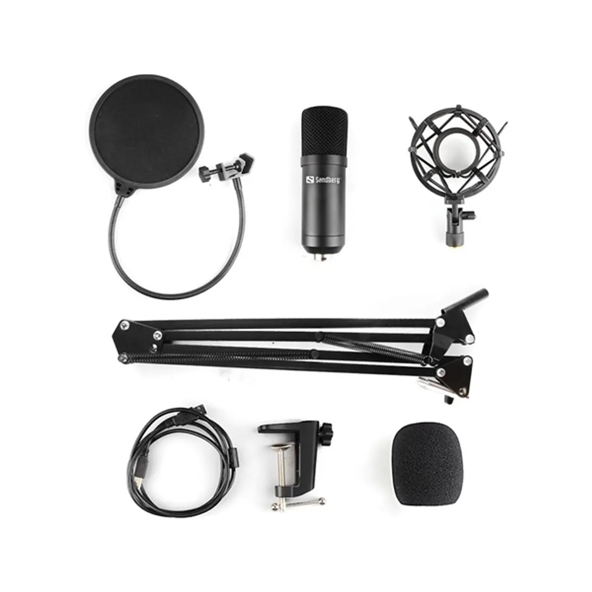 Sandberg 126-07 Mikrofonkészlet usb popfilter lökéscsillapító állítható asztali tartó #2