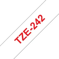 BROTHER TZE242 laminált szalag 18mm 8m fehér alapon piros #1