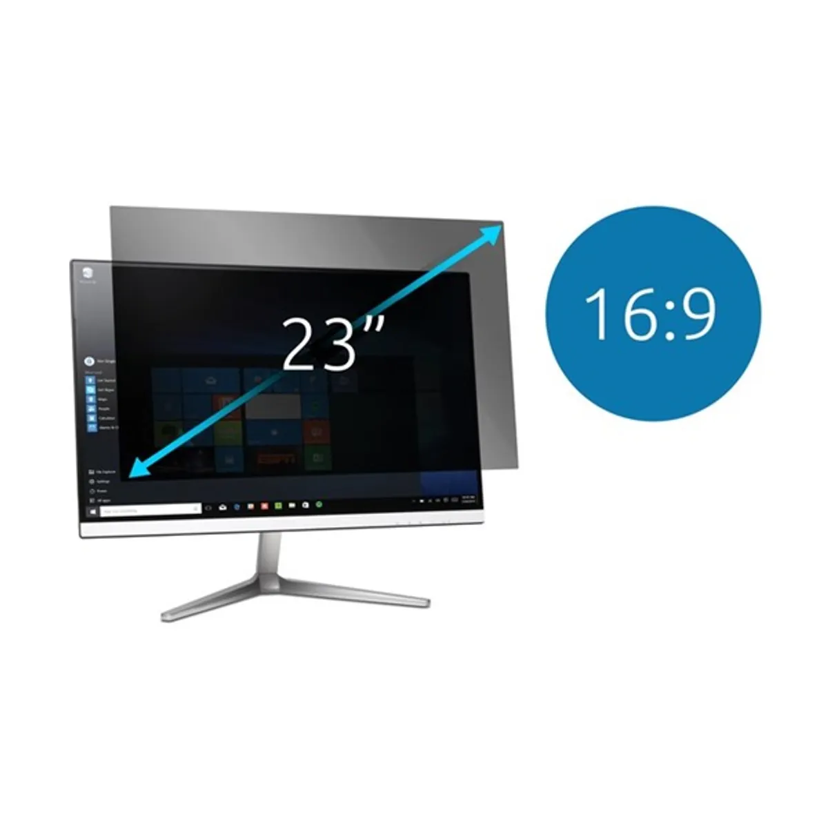 Kensington 626485 Betekintésvédelmi kijelző szűrő 23" 16:9 2-irányú kivehető kétoldalas matt és fényes oldal anti-glare kék fény csökkentés #1
