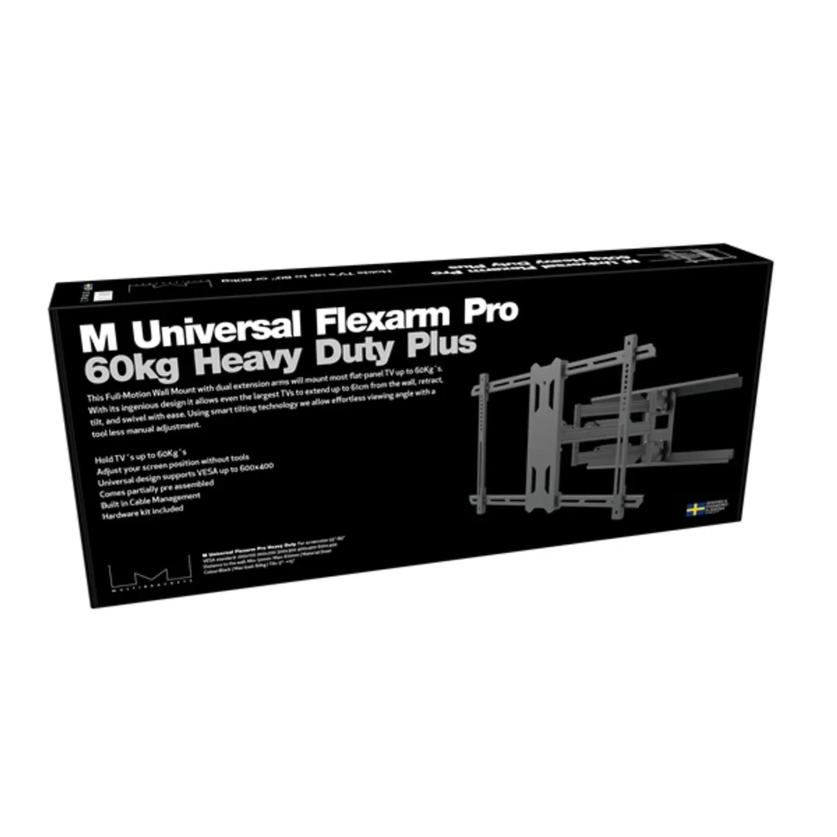 MULTIBRACKETS 7350073735471 M Universal Flexarm Pro 60 kg Heavy Duty Fekete 55-85" VESA 200x200-700x400 Távolság falhoz 50-610 mm #5