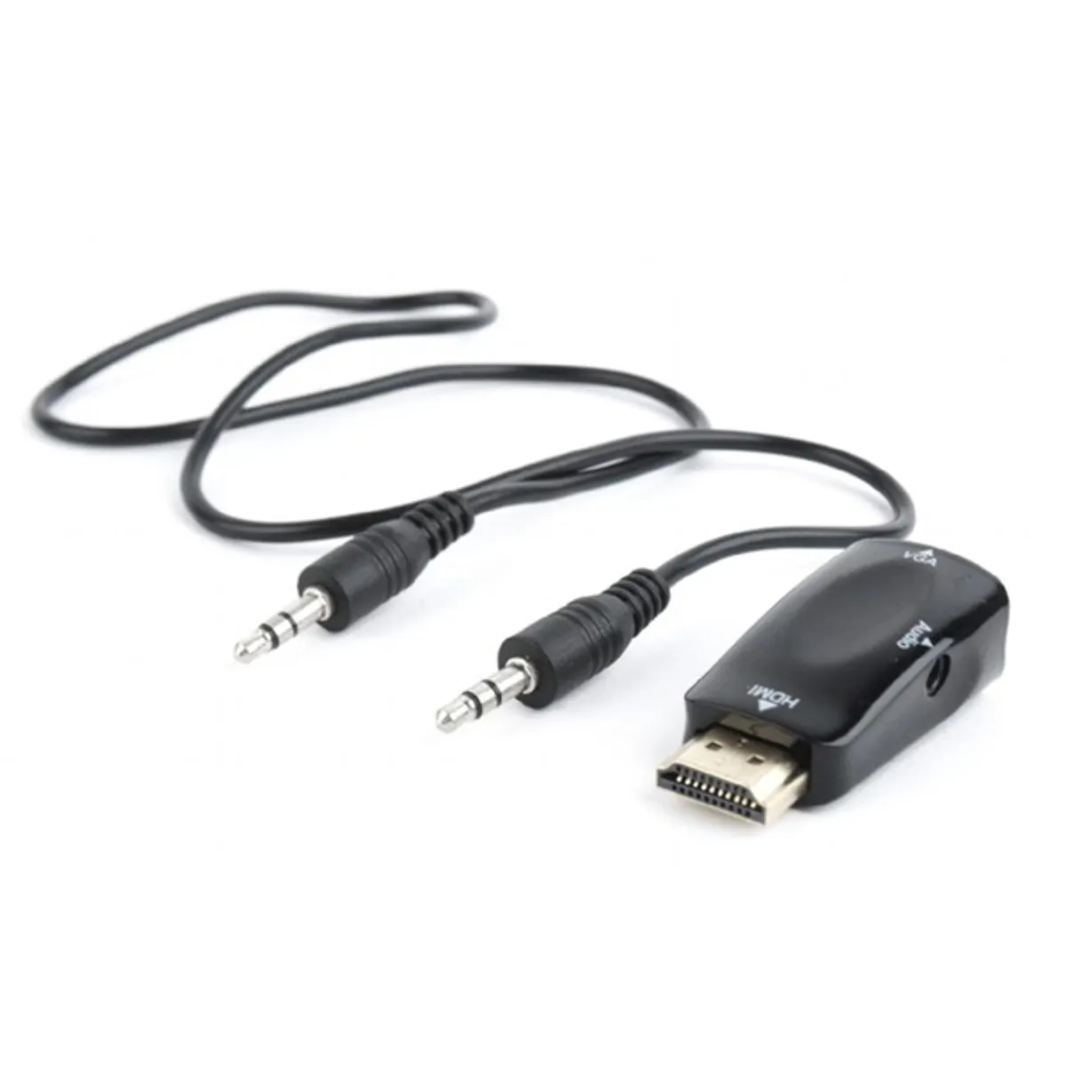 Gembird A-HDMI-VGA-02 HDMI-VGA és 3,5 mm audio adapter egyportos fekete 0,15 m #1