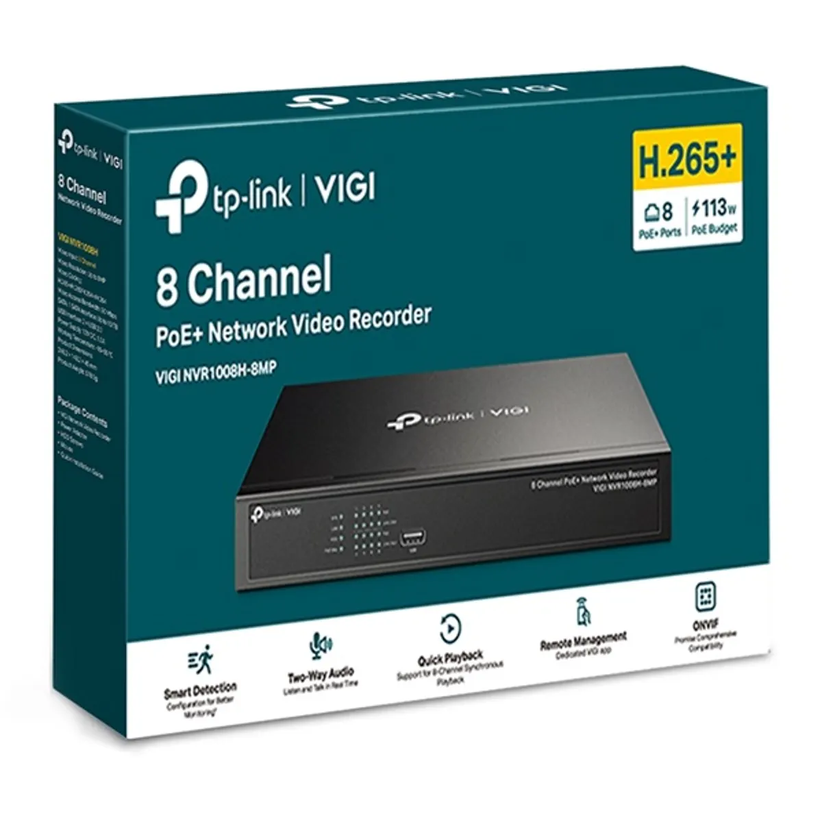 TP-LINK VIGI NVR1008H-8MP NVR 8 csatornás 3840x2160 10 TB SATA PoE 113W #2