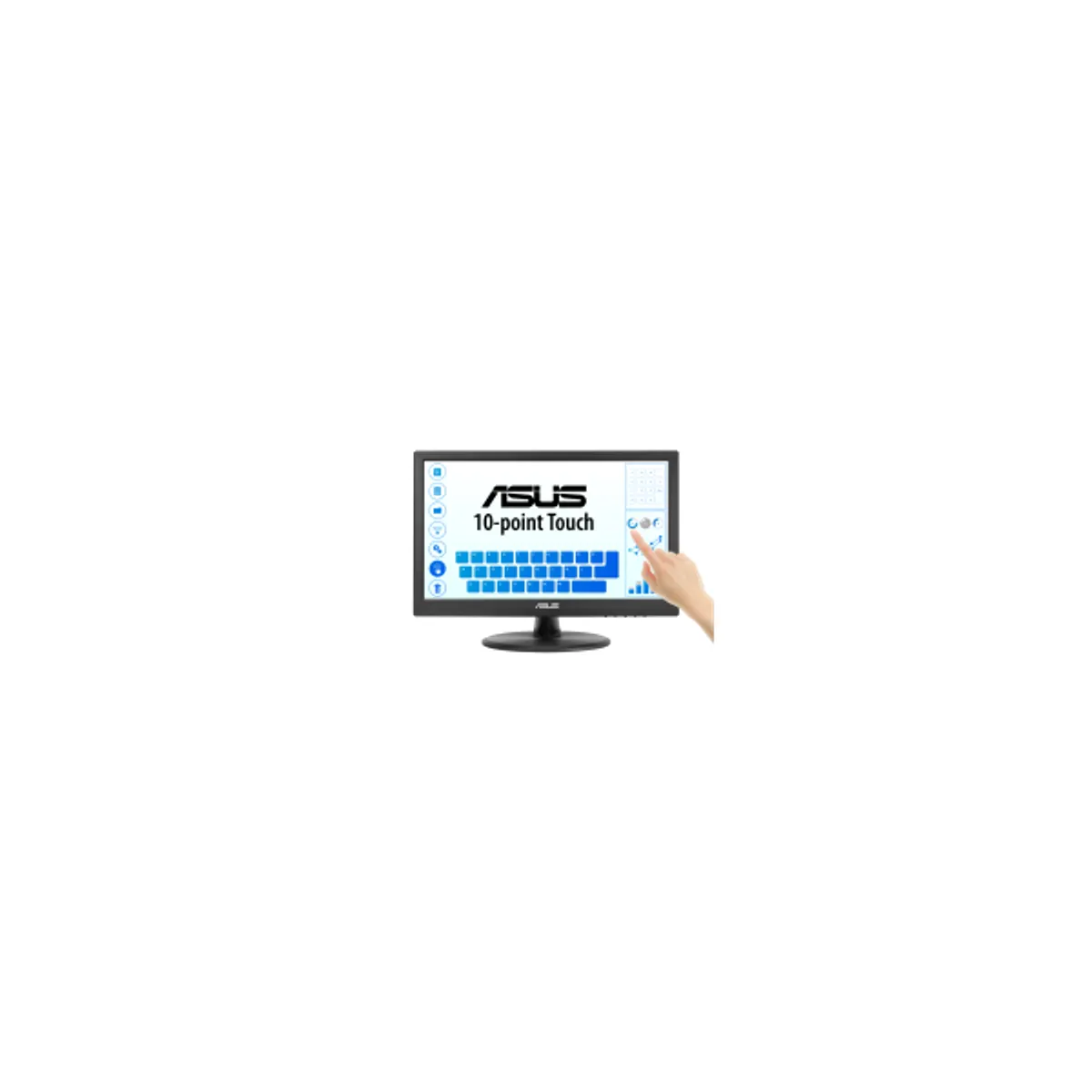 ASUS MON VT169HE érintőmonitor 15,6" IPS 1920x1080 60 Hz HDMI D-Sub 75x75 VESA beépített tápegység 1000:1 #1