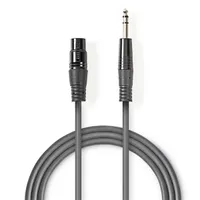 Nedis COTH15110GY15 XLR 3-tűs anya és 6,35 mm dugó szimmetrikus audió kábel 1,5 m sötétszürke #2