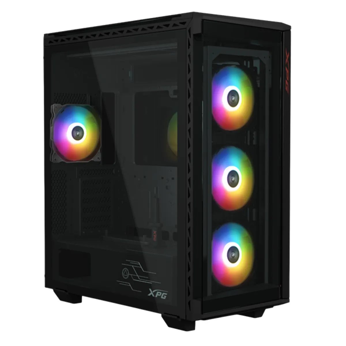 ADATA BATTLECRUISERIIPST-BKCWW Battlecruiser II E-ATX 4x120mm RGB üvegfalú táp nélküli fekete #1