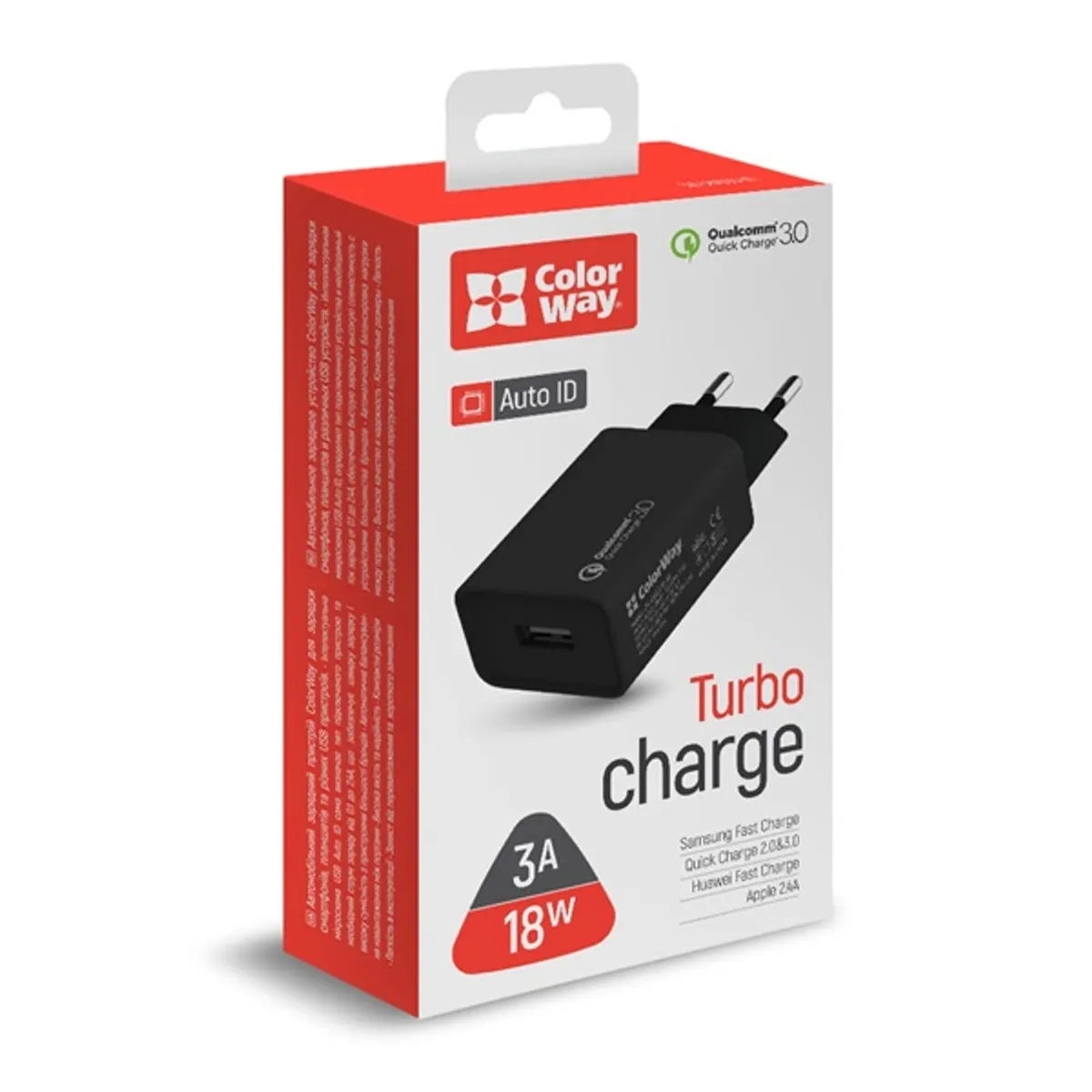 Colorway CW-CHS013Q-BK USB töltő adapter 18W QC 3.0, 1 USB, Huawei SCP, Samsung AFC, QC 2.0/3.0 #1