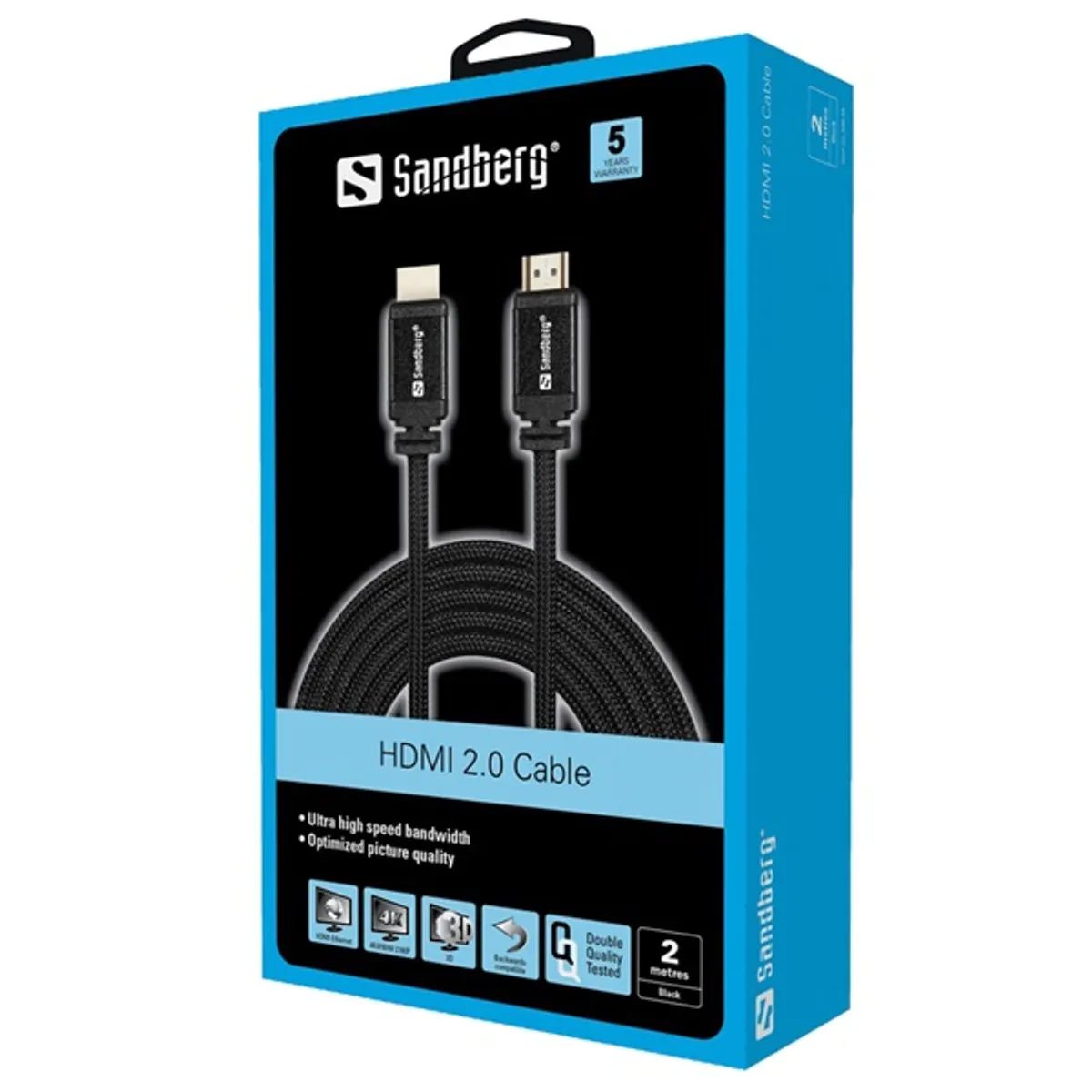 Sandberg 508-98 HDMI kábel HDMI 2.0 2m M-M 4K-UHD fekete #3