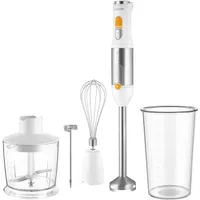 SENCOR SHB 6301WH 4 az 1-ben botmixer Titanium QuadBlade 1200 W 20 fokozat 800 ml edény 500 ml edény tejhabosító