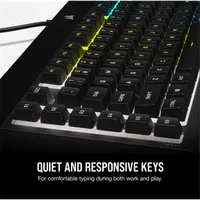 Corsair CH-9226765-NA K55 RGB Pro 5 zónás RGB háttérvilágítás IP42 por- és fröccsenésálló Levehető csuklótámasz 6 makrógomb #5