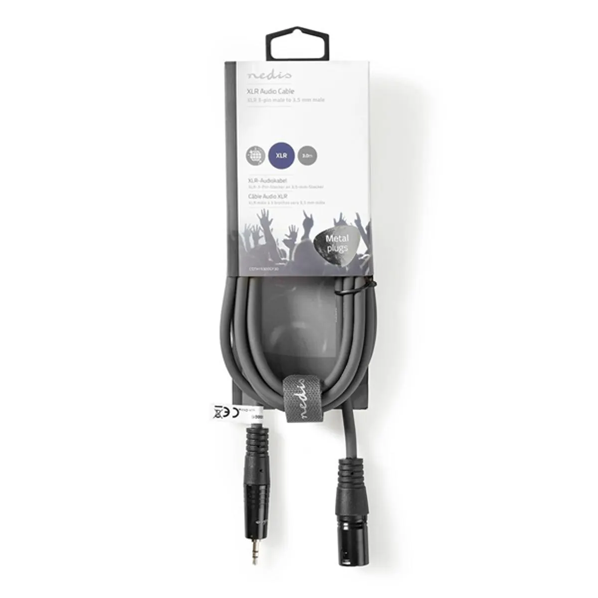 Nedis COTH15300GY30 XLR 3 tűs dugasz nikkelezett 3,5 mm szimmetrikus audió kábel 3 m sötét szürke #3