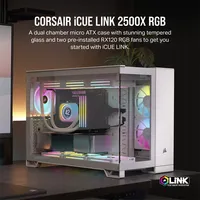 CORSAIR CC-9011268-WW 2500X Micro-ATX iCUE LINK RGB fehér edzett üveg duál kamrás #2