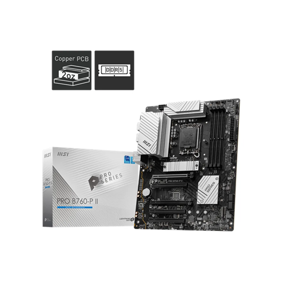 MSI PCC PRO B760-P II ATX 5x PCI-Ex16 Intel S1700 foglalat DDR5 7200 256 GB max memória M.2 RAID HDMI DisplayPort LAN 2,5 Gbps #1