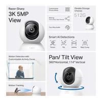 TP-LINK TAPO C230 Tapo C230 Pan Tilt AI beltéri WiFi kamera 3K 2880x1620 12 m éjjellátó 340 fok pásztázás #2