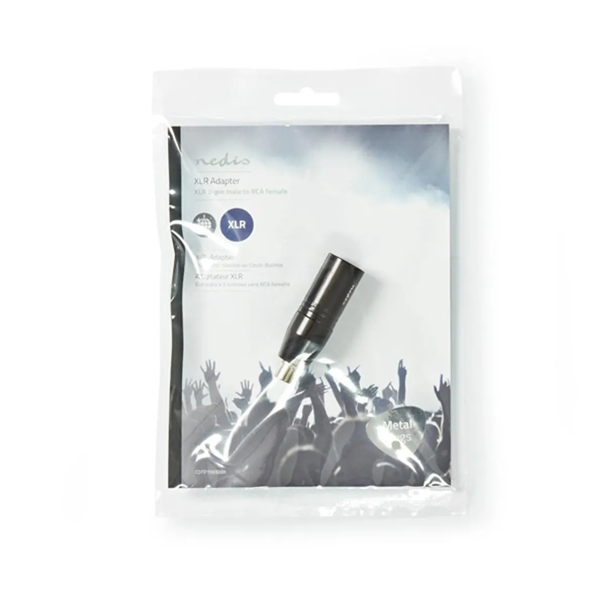 NEDIS COTP15930BK XLR adapter XLR 3 tűs dugó, RCA nő, nikkelezett, egyenes, fém, fekete, 1 db #5