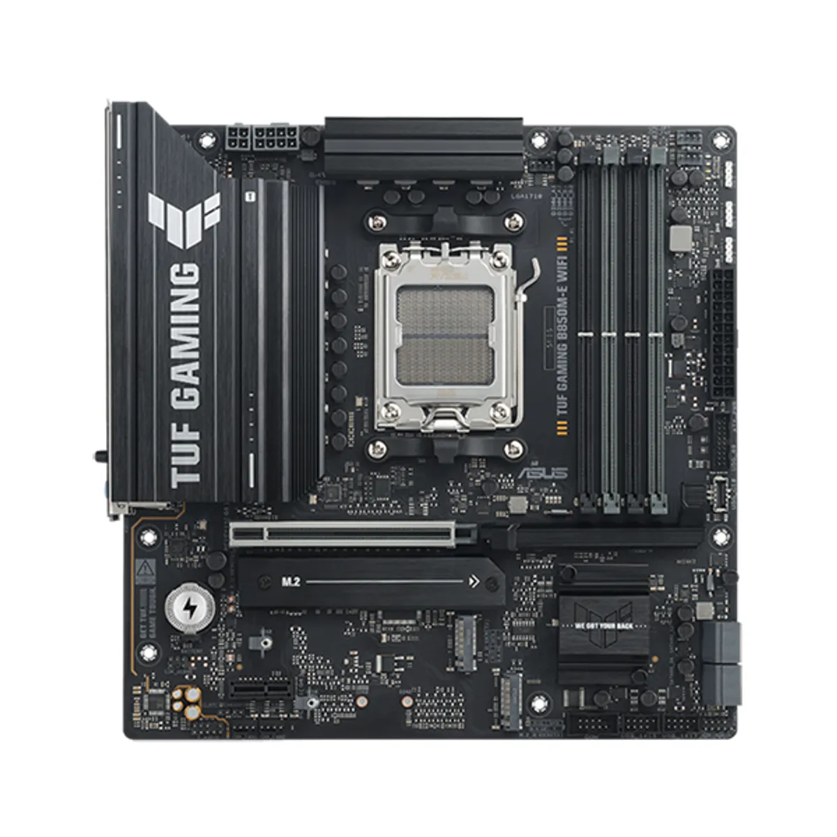 ASUS PCC TUF GAMING B850M-E WIFI mATX AM5 DDR5 256GB 4x DIMM PCIe x16 M.2 LAN 2,5GbE WiFi HDMI DisplayPort Raid #1