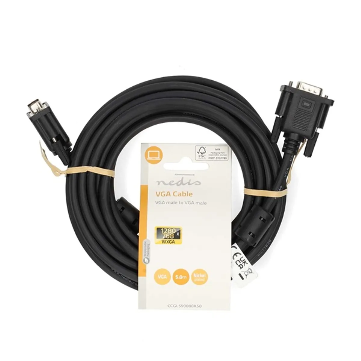 NEDIS CCGL59000BK50 VGA kábel 5 m fekete VGA dugasz WXGA 1280x768 #3