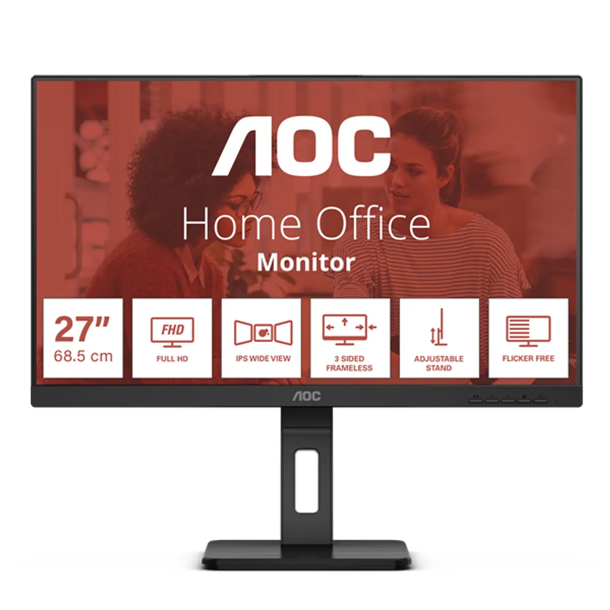 AOC 27E3QAF E3 ips 1920x1080 75 hz 4 ms adaptív szinkron flicker-free kékfény-szűrő beépített hangszórók vesa magasságállítás #1