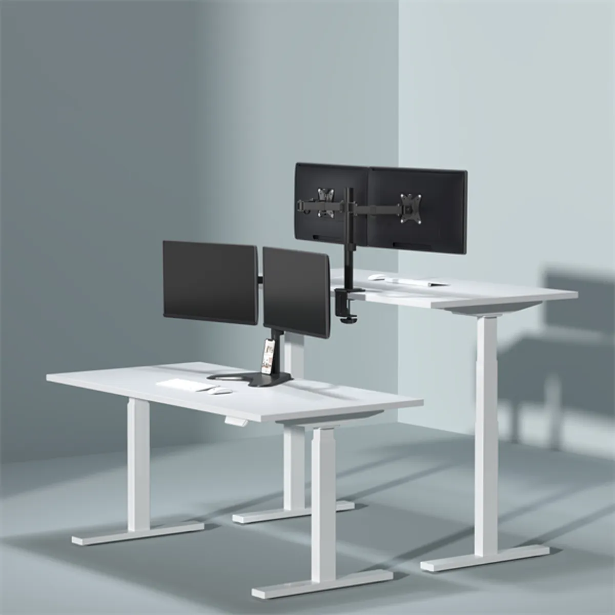 SBOX SBOX LCD-352/2-2 asztali duál monitor tartó 17"-32", max 9 kg/monitor, VESA 75x75-100x100 #8