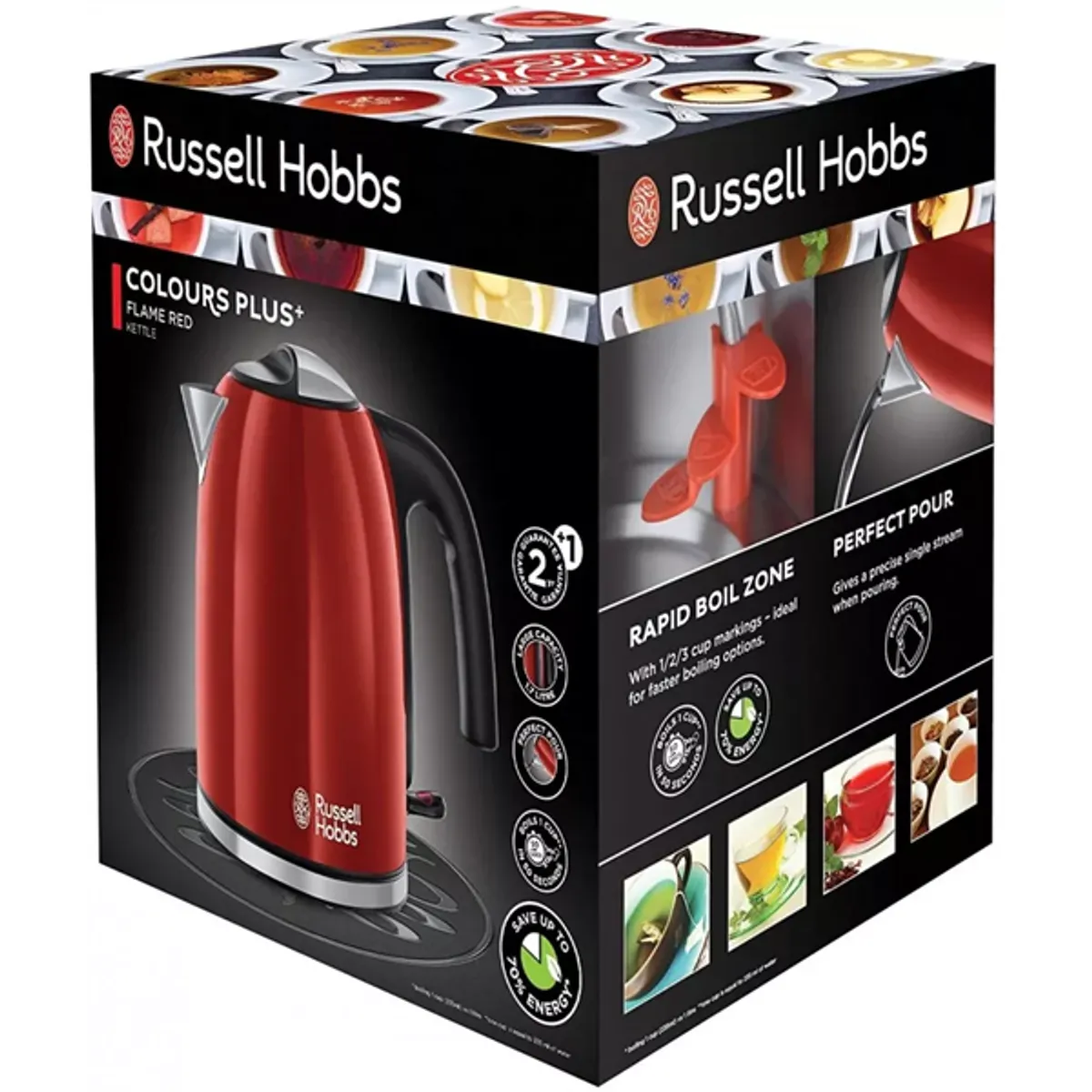 Russell Hobbs 20412-70 Colours Plus 1,7 l kapacitás 2400 W 360 fokos alap rejtett fűtőelem #3