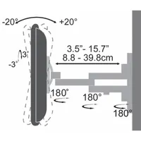 SBOX LCD-443 dupla karos fali konzol 23"-55", dönthető, forgatható, VESA 100x100-400x400, max terhelés 30 kg, 60-382 mm #2