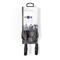NEDIS COTH15010GY30 OnStage XLR 3m szimmetrikus audió kábel, XLR dugó aljzat, nikkelezett csatlakozók