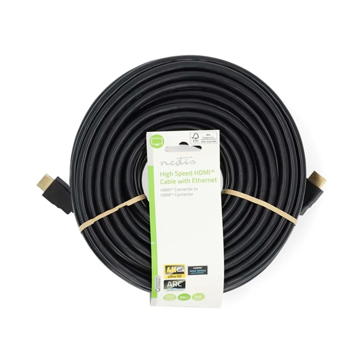 Nedis CVGL34060BK200 ultra HD HDMI kábel, 4K@60Hz, 18 Gbps, ARC, aranyozott csatlakozók, 20m #3