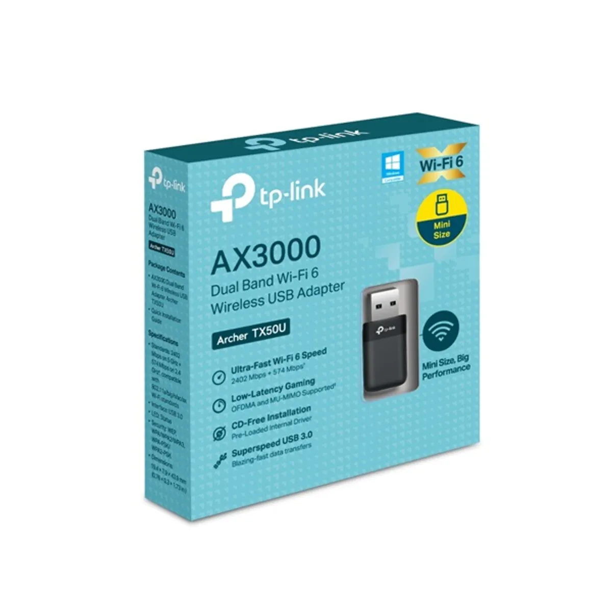 TP-LINK Archer TX50U router 2.4 GHz és 5 GHz 802.11ax 3000 Mbit másodpercenként USB 3.0 #3