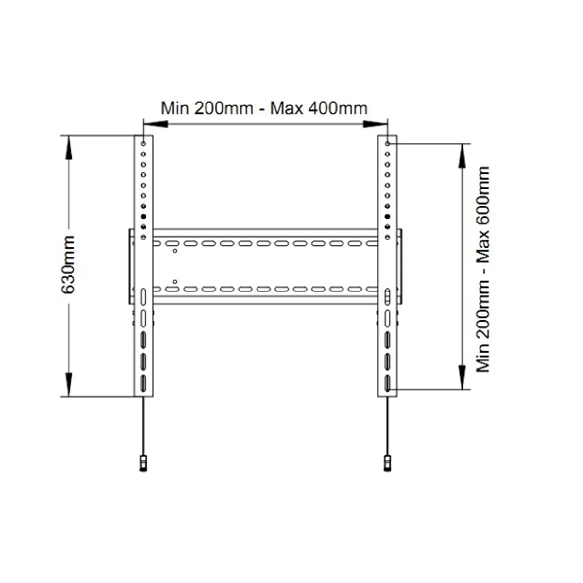 MULTIBRACKETS 7350073731091 Fix fali konzol M Universal Fixed Wallmount SD MAX 800x600 60-110" Fekete 125 kg #9