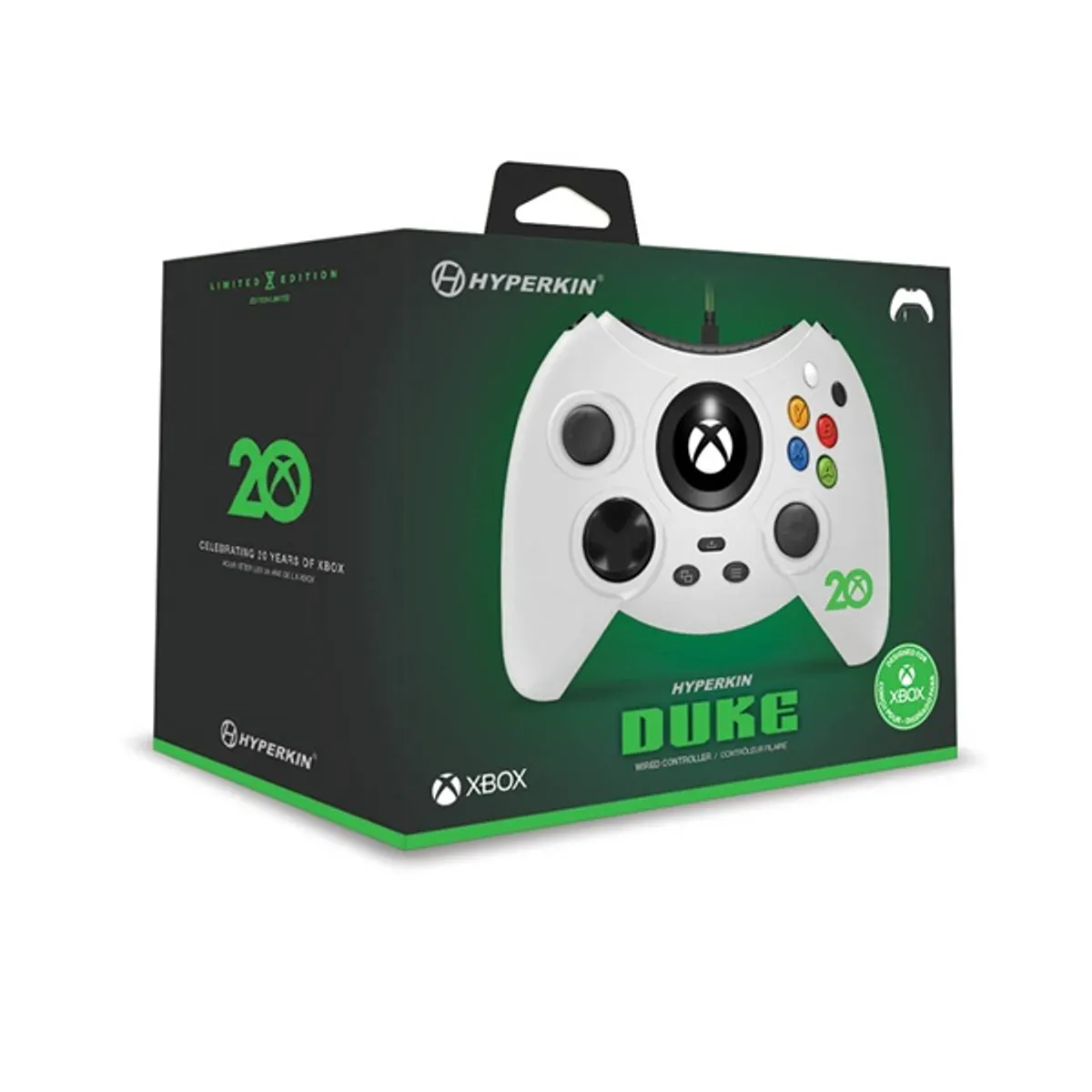 Hyperkin M02668-ANWH Duke vezetékes kontroller 20. évfordulós Xbox licencelt fehér #2