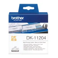 BROTHER DK11204 címke tekercs 17x54mm, fehér alapon fekete, elővágott, 400 db #3
