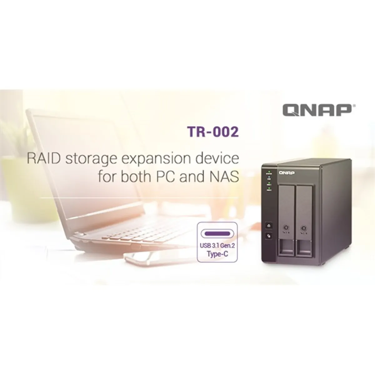 QNAP TR-002 2-bay USB 3.2 Gen 2 Type-C hardveres RAID bővítőegység #4