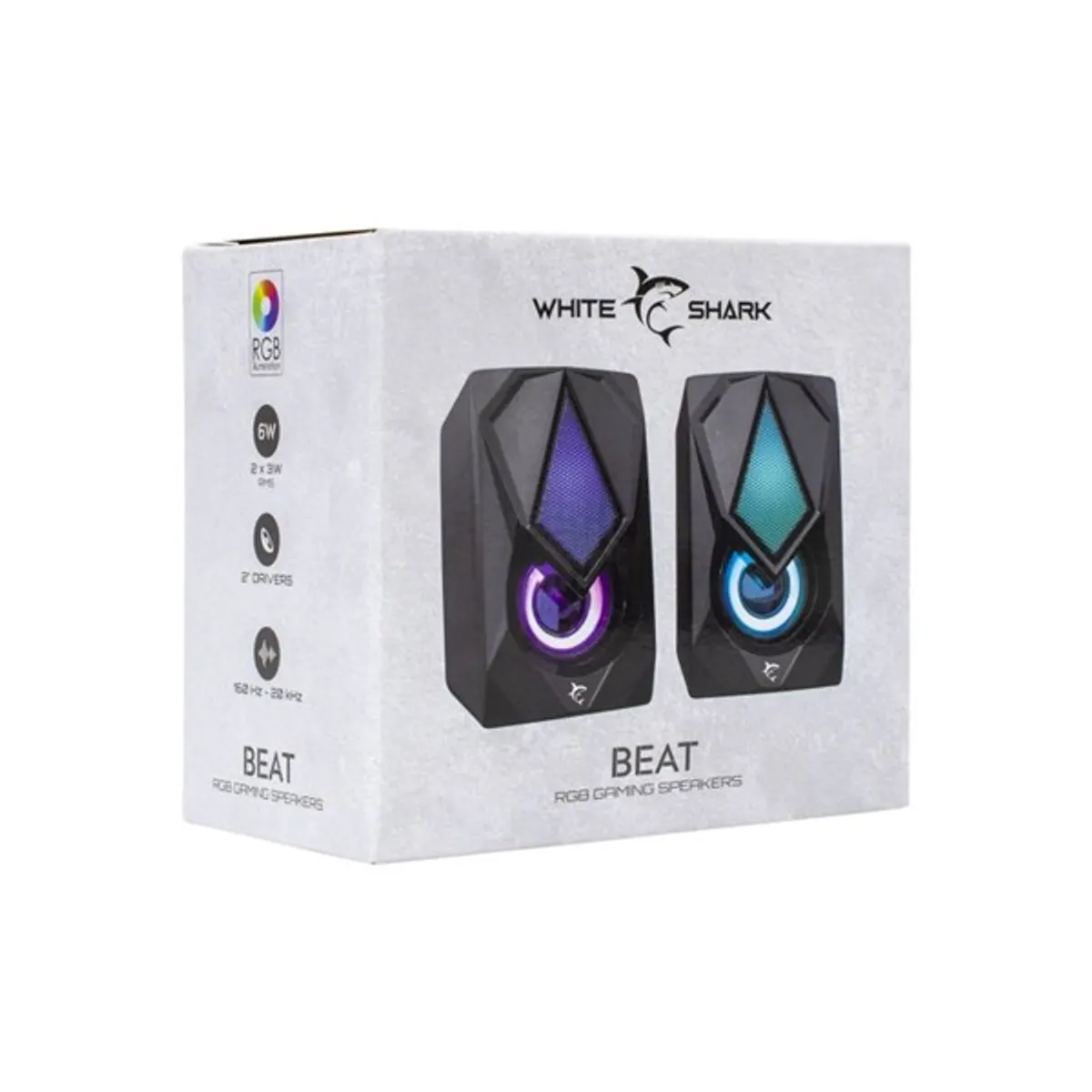 WHITESHARK GSP-619 Beat RGB 2.0 csatornás, 6W USB táp, 3,5 mm jack, RGB LED fekete #7