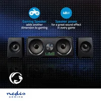 Nedis GSPR21022BK 2.2 hangszóró LED fényhatás USB táp 3,5 mm jack 48 W #6