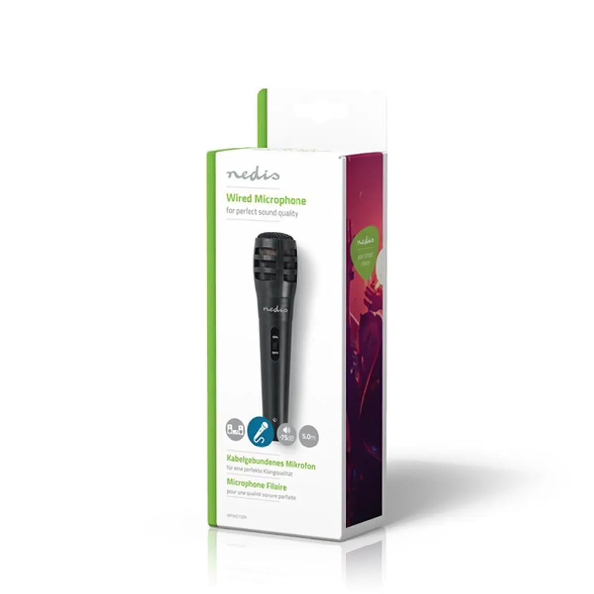 NEDIS MPWD15BK dinamikus mikrofon 5 m levehető kábel 600 ohm 80 hz-12 khz -75 db integrált kapcsoló utazó tok #3