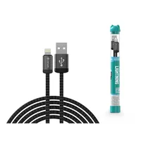 DEVIA ST101708 Gracious Tube USB-A Lightning 5V-2.4A 10W 1m szövött textil