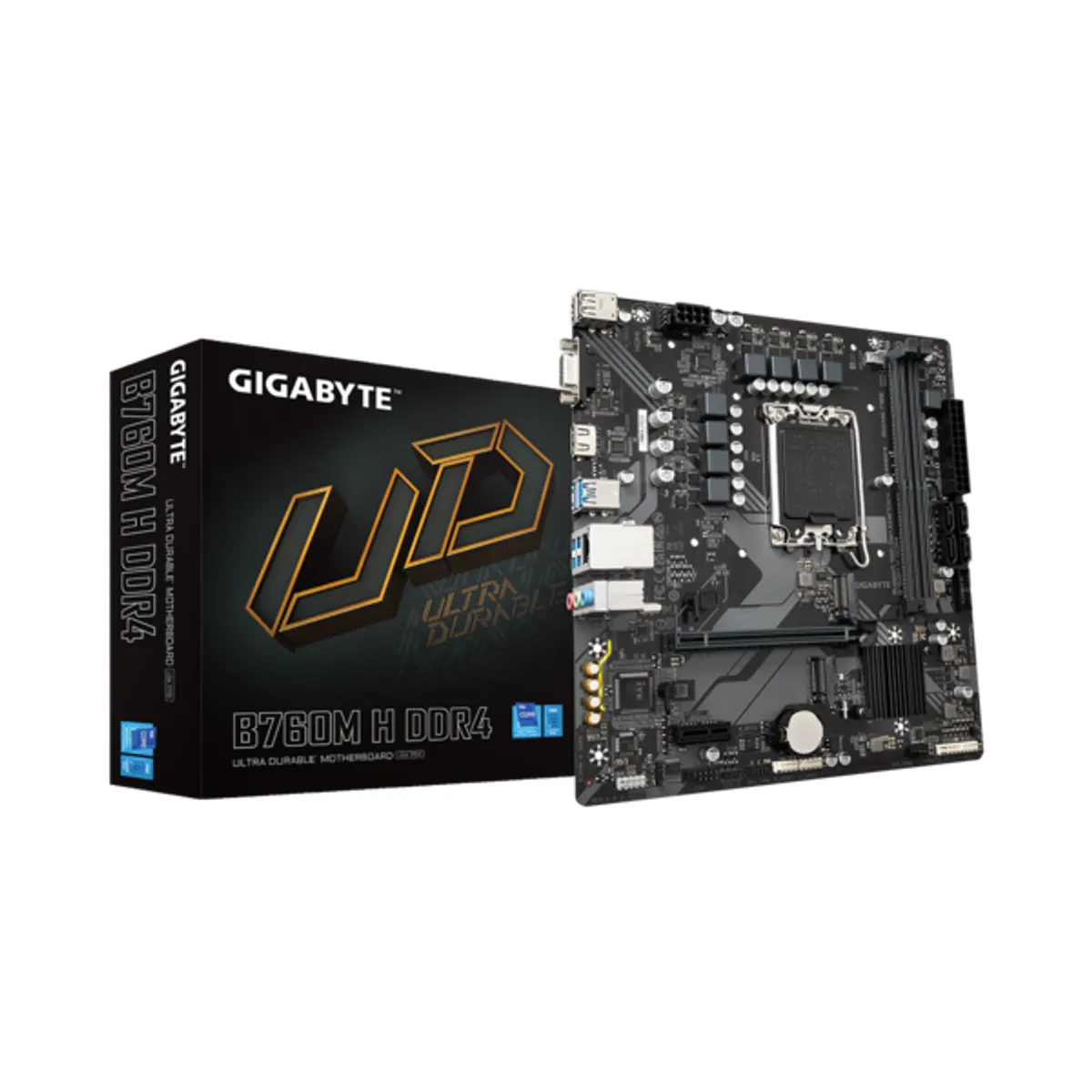 Gigabyte B760M H DDR4 MicroATX LGA1700 DDR4 3200 PCIe 4.0 M.2 HDMI D-Sub 2.5GbE USB 3.2 Gen2 Type-C #1